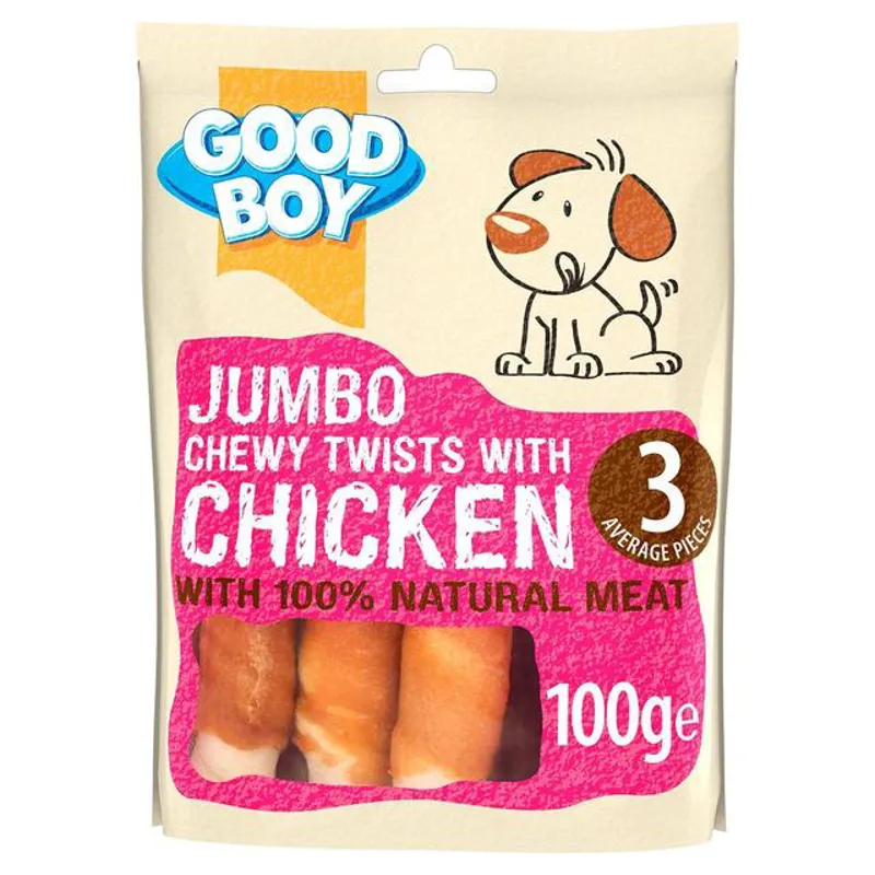 Good Boy Jumbo chewy Twists with chicken 100g
